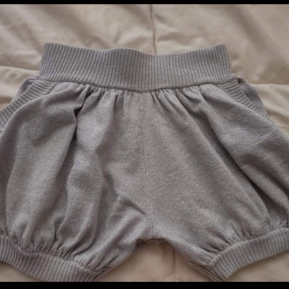Sugar and Bruno Silver Sparkle Bubble Shorts Youth OS